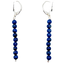 Load image into Gallery viewer, Natural Lapis Lazuli Sterling Silver Semi Precious Stone Earrings | 2 1/4" long|