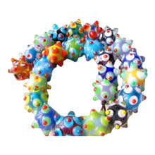 Load image into Gallery viewer, 1 Huge 25x16mm Lampwork Glass Nubby Roundel Bead 7564