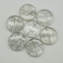 Load image into Gallery viewer, Tourmalated Clear Quartz Disc Pendant Bead | 30mm | 1 Bead |