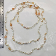 Load image into Gallery viewer, Peach, White Pearl and Moonstone Random | 40" | Peach White Clear | 1 Necklace |