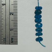 Load image into Gallery viewer, Stunning AAA Neon Blue Apatite Faceted Roundel Beads | 4x2mm | 8 Beads |