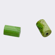 Load image into Gallery viewer, Gaspeite High Grade Tube Beads | 4x6mm | Green Brown | 2 Beads |