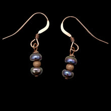 Load image into Gallery viewer, Delicate Rainbow Platinum 14k Rose Gold Filled Pearl Earrings | 7/8 inch drop |