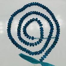 Load image into Gallery viewer, Stunning AAA Neon Blue Apatite Faceted Roundel Bead Strand | 4x2mm | 150 Beads |