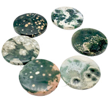 Load image into Gallery viewer, Green White Gray Pink Ocean Jasper Pendant Beads| 36mm | 3 beads |