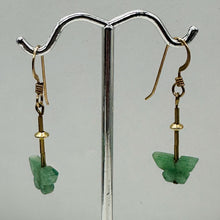 Load image into Gallery viewer, Jade Butterfly 14K Rose Gold Filled Leaf Earrings | 1 3/4" Long| Green | 1 Pair|