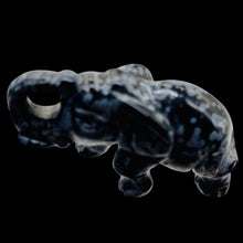 Load image into Gallery viewer, Snowflake Obsidian Carved Elephant Pendant Figurine | 1" Tall | Grey Black