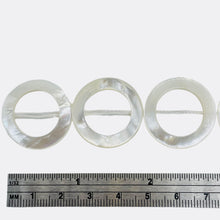 Load image into Gallery viewer, Mother of Pearl Round Carved Picture Frame Bead | 25x2mm | White | 2 Beads |