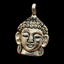 Load image into Gallery viewer, Buddha Head Sterling Silver Buddha Pendant Charm | 1 1/2" Long| Silver| 1 Charm|