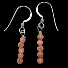 Load image into Gallery viewer, Stiletto Gem Quality Rhodochrosite Drop Silver Earrings