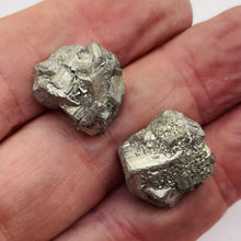 Load image into Gallery viewer, Pyrite Crystal Nugget Beads | 18x14x15 to 18x16x14mm | Silver Gold | 2 Beads |