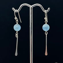 Load image into Gallery viewer, Aquamarine Sterling Silver Dangle Earrings | 2" Long | Blue | 1 Pair |