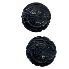 Load image into Gallery viewer, Carved Long Life Obsidian Beads |25x10mm | Black | 2 Beads |