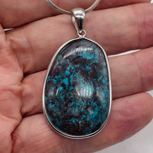 Load image into Gallery viewer, Chrysocolla Sterling Silver Oval Pendant | 2" Long | Blue, Green | 1 Pendant |