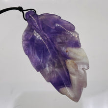 Load image into Gallery viewer, Amethyst Carved Pendant Leaf | 60x30x8mm | Purple White | 1 Bead |