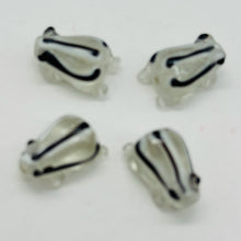 Load image into Gallery viewer, Frog Lampwork Glass Jumping Frogs Beads | 17x12x9mm | Celar Black | 4 Beads