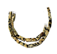 Load image into Gallery viewer, Spots Dalmatian Jasper Square Tube Bead 8 inch Strand 9474HS