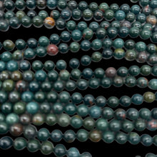 Load image into Gallery viewer, Bloodstone, Heliotrope Round Bead Strand | 8mm | Green, Red | 47 Beads |
