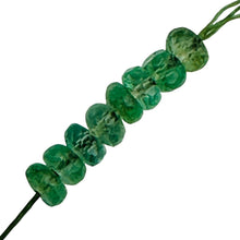 Load image into Gallery viewer, Brazilian Emerald Faceted Rondelle Beads 1.25 Ct Green 3mm 8 Pieces