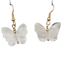 Load image into Gallery viewer, Quartz Butterfly 14Kgf Gold Earrings | Semi Precious Stone Jewelry |