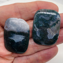 Load image into Gallery viewer, Moss Agate, Flat Rounded Rectangle Pendant Beads | 40x30x8mm| Black, White | 2 |