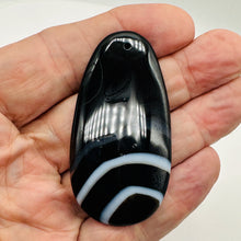 Load image into Gallery viewer, Sardonyx Focal Pendant Bead | Black, White | 64x34x6mm | 1 Bead |