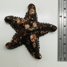 Load image into Gallery viewer, Hand Carved Mica Quartz Starfish Pendant Bead | 60x55x12mm | Red, White, Brown|