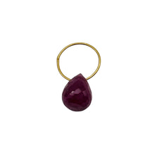 Load image into Gallery viewer, Natural Untreated Red Ruby 18K Briolette Bead Pendant | .91cts (TCW) | 5.5x4mm|