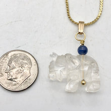 Load image into Gallery viewer, Quartz Elephant 14K Gold Pendant Necklace | Semi Precious Stone Jewelry |