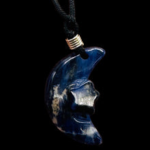 Load image into Gallery viewer, Blue White Sodalite Star and Moon Pendant Necklace Celestial Jewelry
