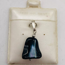 Load image into Gallery viewer, Black Lip Shell Sterling Silver Drop Pendant | 1" Long| Black White| 1 Pendant |