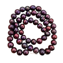 Load image into Gallery viewer, Fresh Water Pearls 16" Strand Near Round Pearls | 8x7mm|Golden Purple| 1 Strand|