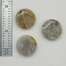 Load image into Gallery viewer, 3 Beads of Window Pane Agate 20mm Coin 9200