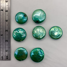 Load image into Gallery viewer, Green Wave 12 to 13mm Freshwater Coin Pearl 8 inch Strand 9442HS