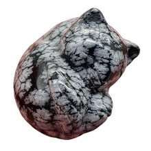 Load image into Gallery viewer, Hand-Carved Sleeping Cozy Kitty Cat | 40x37x21mm | Black White | 1 Figurine | | 40x37x21mm | Black White