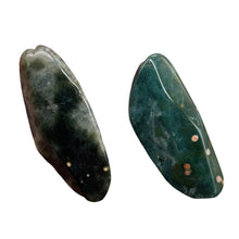 Load image into Gallery viewer, Ocean Jasper Old Stock Long Oval Beads| 45x22x6 to38x20x7mm|Green, Pink| 2 Beads