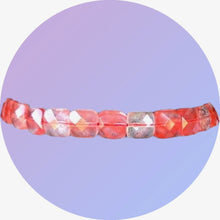 Load image into Gallery viewer, Cherry Quartz (Lab) Faceted 10x10mm Square Bead Strand 103247