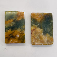 Load image into Gallery viewer, Jade Flowering Flat Rectangle Beads| 31x20x6mm | Pinkish brown green | 2 Beads|