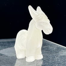 Load image into Gallery viewer, Hand Carved Donkey Burro Stone Animal Statue | 40x35x15mm | Clear, White