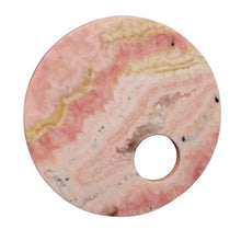 Load image into Gallery viewer, 1 Natural Lacy Pink Rhodochrosite 50mm Pi Circle Pendant