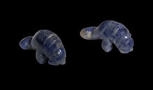 Load image into Gallery viewer, Grace 2 Carved Blue/White Sodalite Manatee Beads | 21x11x9mm | Purple