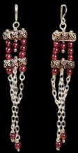 Load image into Gallery viewer, Dancing Red Rhodolite Garnet & Sterling Silver Earrings 306636C