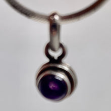 Load image into Gallery viewer, Amethyst Sterling Silver Drop Pendant | 1/2" Long | Purple | 1 Pendant |