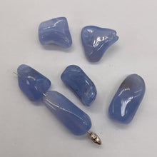 Load image into Gallery viewer, Blue Chalcedony 29g Nugget Pendant Beads | 33x15 - 20x17mm | Blue | 6 Beads |