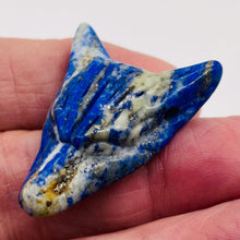Load image into Gallery viewer, Sodalite Carving Wolf Head Pendant Bead | 40x30x10mm | Blue White | 1 Bead |