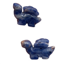 Load image into Gallery viewer, 2 Sodalite Dinosaur Stegosaurus Animal Beads | 21x11x8mm | Blue White