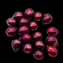 Load image into Gallery viewer, Radiant Raspberry 10x9mm to13.5x9mmteardrop Briolette Pearl Strand 110131