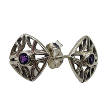Load image into Gallery viewer, Amethyst in Sterling Silver Post Earrings | 8mm | Purple | 1 Pair |