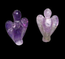 Load image into Gallery viewer, 2 Hand Carved Natural Purple Amethyst Angels 9284Am | 21x14x8mm | Purple