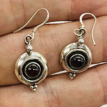 Load image into Gallery viewer, Fabulous! Red Garnet W/ Solid 925 Sterling Silver Drop/Dangle Earrings! 4696